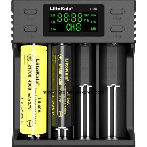 Liitokala Lii-PD4 Lii-S2 Lii-S4 Lii-500S 18650 Lithium battery charger 3.7V 21700 26650 25500 18500 20700 14500 16340 AA Battery