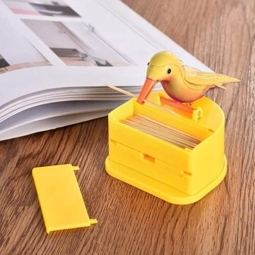 Mini Bird Toothpick Holder Container Creative Automatic Toothpick Box Dispenser For Home Accessories Decor Storage Kitchen Y9A7