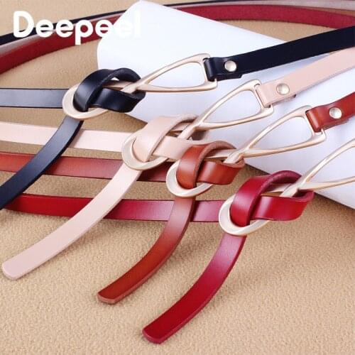 Deepeel 2cm*105cm Fashion Korean Knotted Leather Thin Belt Female Multicolor Jeans Coat Garment Bow Buckle Decorative Belt BD498