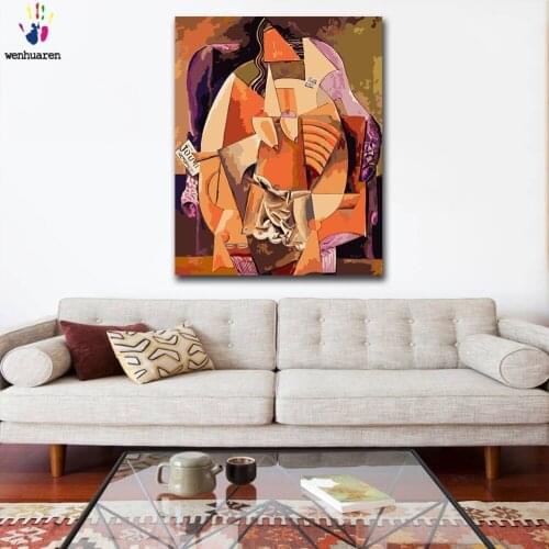 DIY colorings pictures by numbers with colors Picasso abstract couple picture drawing painting by numbers framed Home