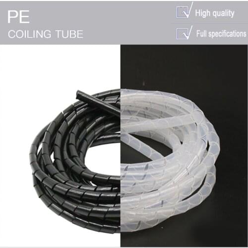 10M 3mm/4mm/5mm/6mm/8mm/10m New Spiral Wrap Sleeving Tube Flame Retardant Cable Protective Sleeve Band Winding Pipe Wire Sleeves