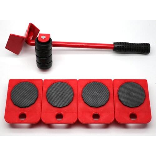 5pcs Furniture Lifter Easy Moving Sliders Mover Tool Transport Shifter Saving Crowbar Heavy Furniture Roller Move Tool Set