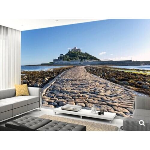 Custom landscape wallpaper,St Michaels Mount, Cornwall,3D modern for the living room bedroom TV background wall papel de parede