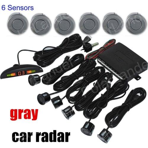 With 6 Parking Sensors 9 colors option car Parking Sensor Reverse Backup Radar Monitor System Backlight LED Display