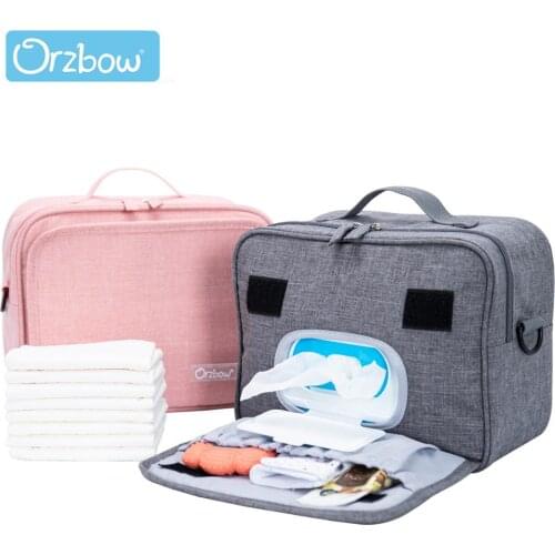 Orzbow Baby Diaper Bags Portable Baby Care Wetbags Mom Organizer Maternity Bag for Disposable Reusable Newborn Nappy Storage Bag