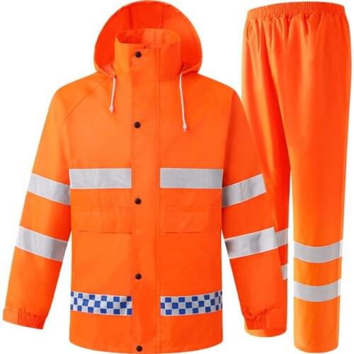 Adults Reflective Raincoat Mens Coat And Pants Set Moto&Biker Raincoat Waterproof/Windproof Oxford Pockets reflection filter