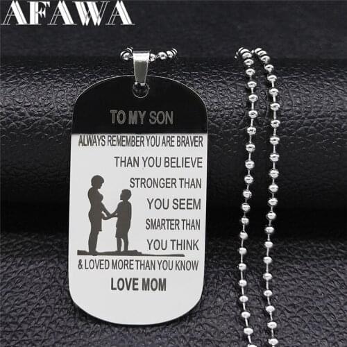 To My Son Love Mom Encouraging Language Necklaces Bead Chain Necklaces Jewelry Mothers Day Gift dia de las madres NXS01