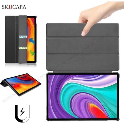 Smart Solid Color Tablet Case For Lenovo Xiaoxin PAD PRO 11.5 2021 PU Leather Folding Stand Cover For Tab P11 Pro TB J716F J706