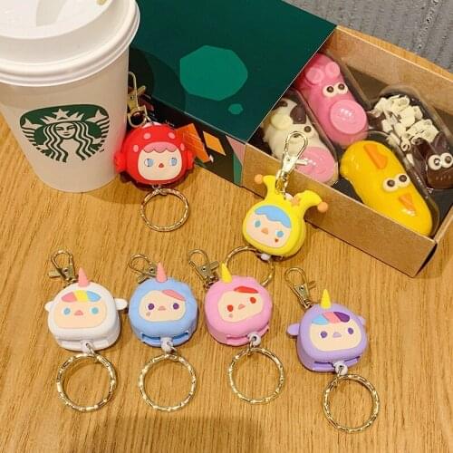 Unicorn Retractable Rebound Keychain Creative 6-color Unisex Bag Anti-theft Key Chain Personalized Couple Keychain Pendant Gift