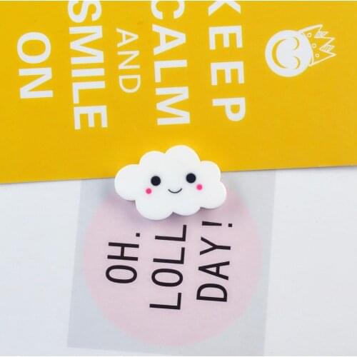 10pcs/lot 17X25mm Cute Resin Clouds With Smile Cabochon For Scrapbooking Art DIY Craft Mobile Home Decoration