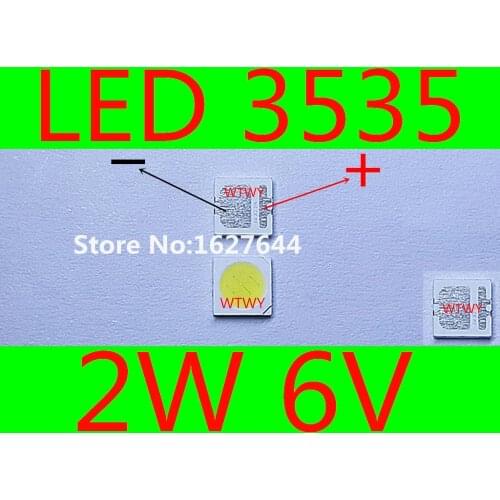 100PCS FOR LCD TV repair SEOUL led TV backlight strip lights with light-emitting diode 3535 SMD LED 3535 2W 6V 150LM