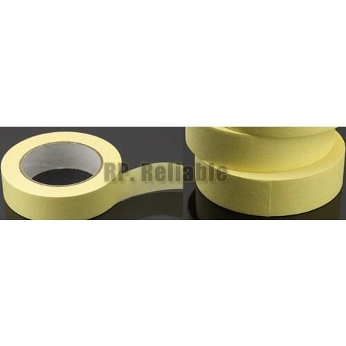 100x 10mm*33M Yellow High Temperature Resist Masking Tape Goffered Paper for Home Decoration Auto, Metal Printing, Coating Mask