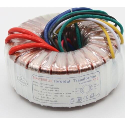 115W Pure Copper Toroidal Audio Transformer 270V*2+3.15V*2+6.3V Tube Power Amp