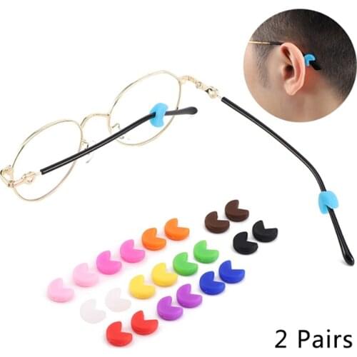 2 Pairs Round Glasses Ear Hooks Eyeglasses Sports Temple Tips Anti Slip Silicone Grips