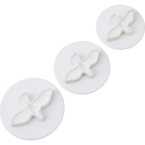 3PCs/ Set Pigeon Bird Pattern Plastic Sugar Craft Fondant Cake Decorating Tools Cookies Cutter Decorating Craft Baking Tools
