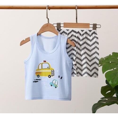 9m-6y Baby 2 Piece Set Boys Summer Clothing Girl Set Kid Clothes 2021 Toddler Girl Clothes Casual Suit Boys Vest Set