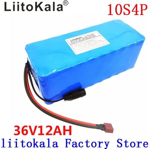 LiitoKala 36V 6AH 8AH 10AH 12AH Electric Bike Battery Built in 20A BMS Lithium Battery Pack 36 Volt with 2A Charge Ebike Battery