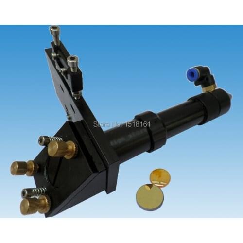 Aluminum CO2 Laser Head Set Dia. 20mm Znse Focal Focus Lens FL: 50.8mm Integrative Mount Dia. 20mm Si Reflective Mirror