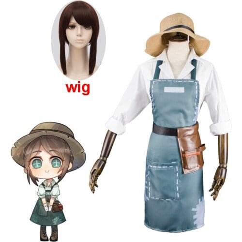 Anime game Identity V cosplay gardener Emma Woods cosplay New game skin Skirt hat wig women halloween Party costume