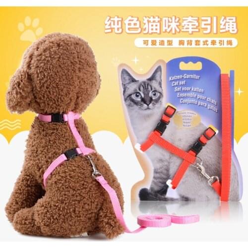 Cheap Hot Sale 5 Colors Cat Collar Rat Leash Pet Leash And Harnesses For Dogs Collars And Traction Kitten Halter Belt Safety E