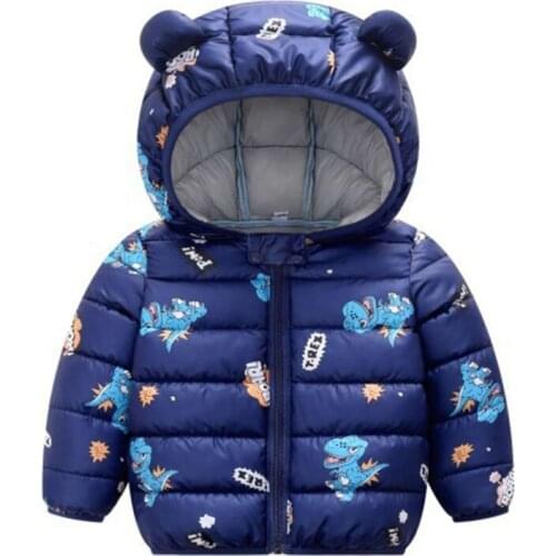 Children Cotton Jackets Cute Baby Girl Boy Clothes Autumn Winter Warm Hooded Kids Outerwear Cartoon Clothing For Babies 0-4Years