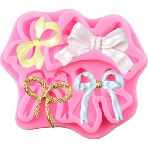 DIY Bow Bowknot Silicone Mold Cupcake Topper Fondant Cake Decorating Tools Chocolate Gumpaste Moulds Resin Clay Candy Molds