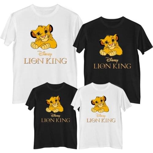 Disney The Lion King Simba T shirt 100% cotton clothes for teens T-shirt for girls boy dad Kids clothes Mens Women tee shirt