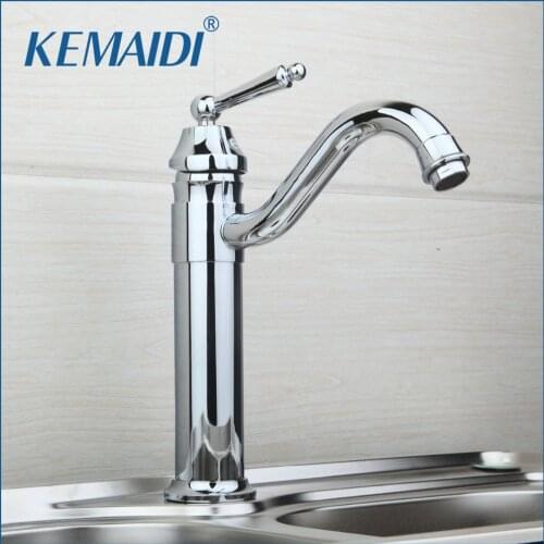 KEMAIDI Kitchen Polished Chrome Luxury New Swivel Sink Tap Brass Basin Bathroom Vessel Mixer Torneira Cozinha Faucet