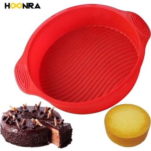 HOONRA 1Pcs Round Silicone Cake Mold Non-stick Baking Pan Muffin Cake Pan 3D Silicone Baking Dish Bread Mold Cake Form Bakeware