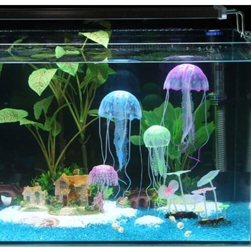 Glowing Effect Artificial Jellyfish Aquarium Decoration Fish Tank Underwater Live Plant Luminous Ornament Aquatic Landscape
