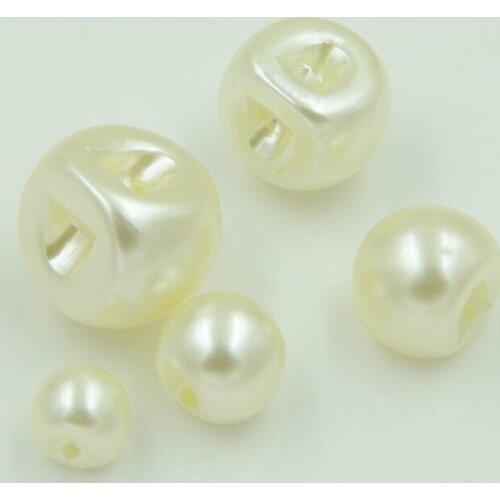 Arts Crafts 10/15/20/25/30mm Shank Buttons imitation pearl round for shirts clothes handmade Gift Box Craft DIY favor Sewing Wh