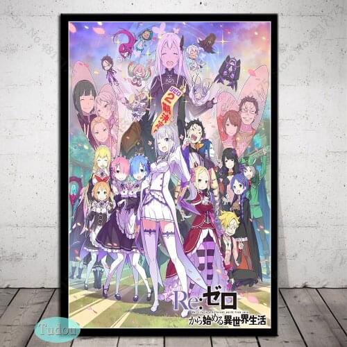 Re Zero Rem Poster Canvas Painting Prints Wall Art Pictures for Home Decor Boys Room Decoration Painted