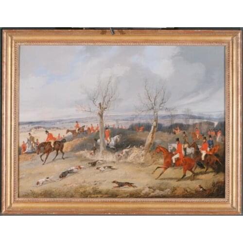 Free shipping classic court figure ride horse nobleman hunting scenery oil painting canvas printing on canvas decoration picture