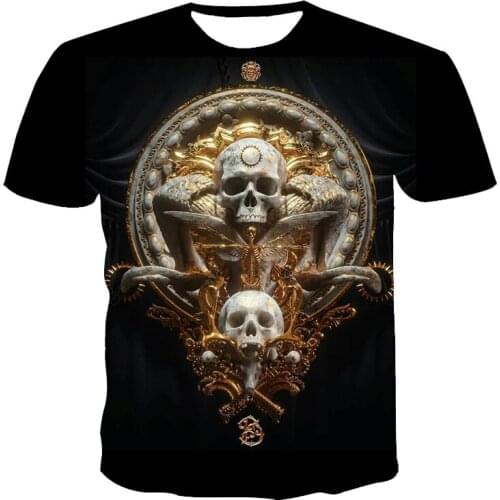 2021 Hot-Sale New Skull Punk Fashion Mens 3d Printed T-Shirt Childrens Tee Summer Casual Street 110-6Xl Plus Size Customizable