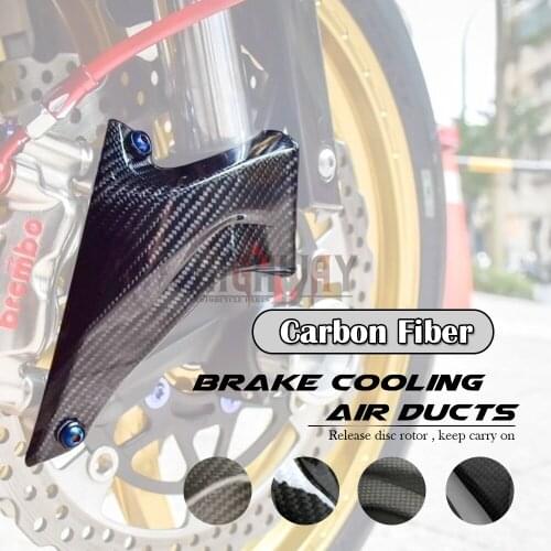 100mm Front Carbon Fiber Brake Caliper Pads Cooling Cooler Air Duct Channel System For Ducati 1198S 2009-2010