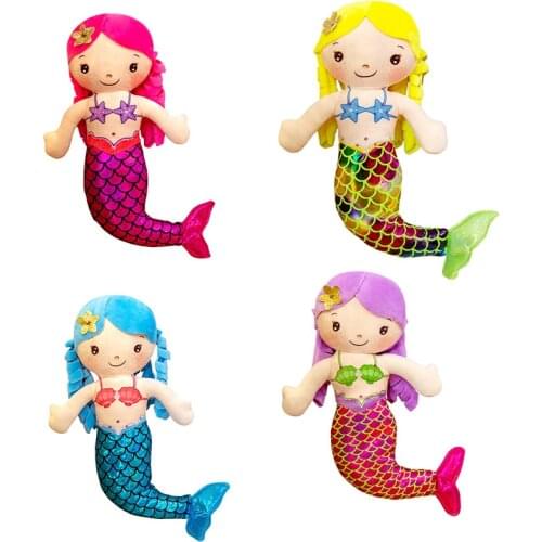 Plush Toy Cartoon Mermaid Humanoid Doll Doll Pillow Child Comfortable Stuffed Plush Toy Cute Doll Comfortable Pillow 30cm