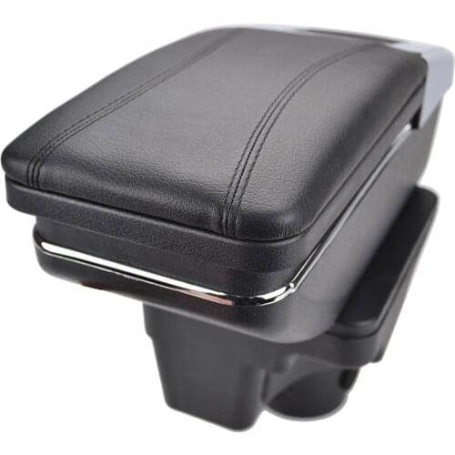 Arm Rest For Kia Rio 4 2017 2018 2019 X-Line Center Centre Console Storage Box Armrest Rotatable Leather Car Styling