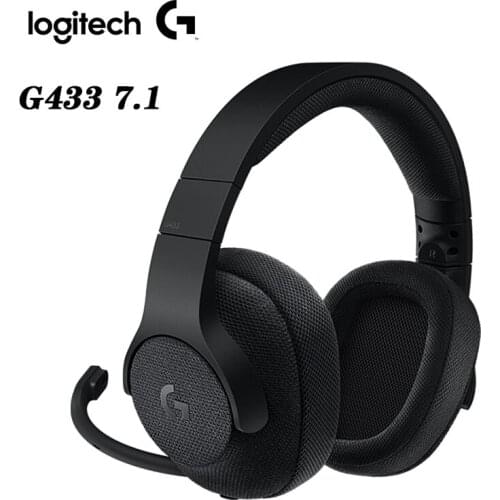 Logitech (G) G433 7.1 Wired Surround Sound Gaming Headset Microphone Computer Gaming Headset Black