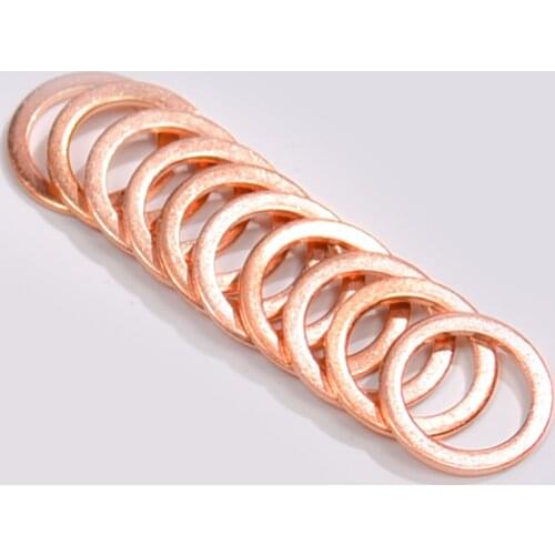 50pcs M10 10mm Motorcycle Braided Clutch Brake Hose Banjo Seal Copper Crush Washer Motorcycle Hose Washers Accessories Tools