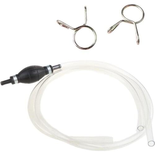 Gasoline Siphon Hose Gas/Oil/Water/Liquid/Fuel Transfer Siphon Pump, Portable Siphon Hand Pump Manual Oil Pump with 2 Hose