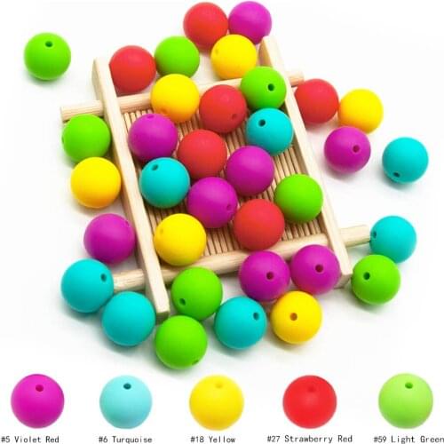Cute-idea baby products 12mm Silicone Beads 30pcs BPA Free ,chewing food grade teether necklace DIY For Infant Newborn Nursing