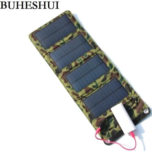 BUHESHUI Foldable&Portable 7w Solar Charger For Mobile Phones/Power Bank+USB Output Solar Panel 2pcs/lot NEW Free Shipping