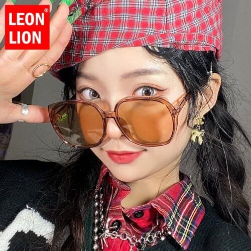 LeonLion Round Retro Sunglasses Women Luxury Brand Eyeglasses Women/Men Oversized Glasses Women Designer Lentes De Sol Mujer
