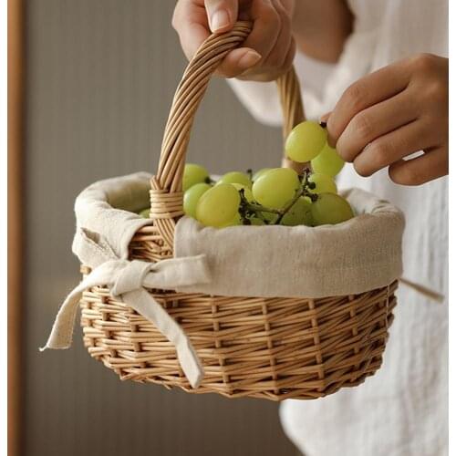 Wedding Basket Bow-knot Featuring Large Capacity Multi-purpose Wedding Bridal Girl Flower Basket for Fruit