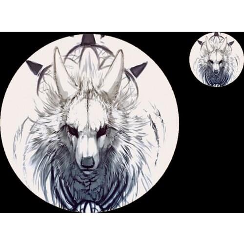 Cartoon animal White Wolf Kings Animals Patches Heat Transfer Iron On Patch A-level Washable Clothes Stickers Easy Print Irons