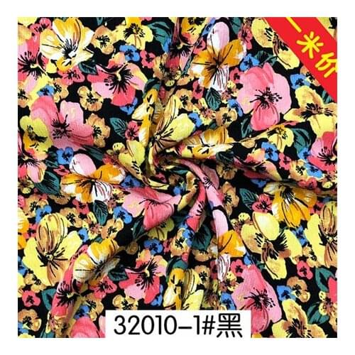 Rayon fabric dark floral printed fabric dress fabricLFCK080087