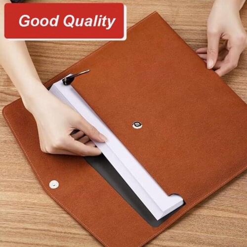 Waterproof A4 Fille Folder Document Faux Leather Papers Organizer Storage Bag School Office Stationery