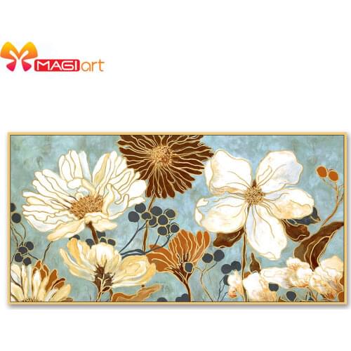 Cross stitch kits Embroidery needlework sets 11CT water soluble canvas patterns 14CT Floral style Wide Wood Lotus-NCMF265