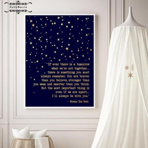 "I'll Always Be with You" Inspirational Quotes Canvas Painting Nordic Star Poster and Prints Wall Art Pictures for Home Decor