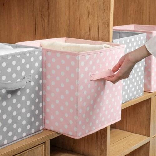 Wave Point Pattern Cube Storage Drawer Box Home Sundries Clothing Books Toys Organizador Non-woven Fabric Folding Organizer Boxs
